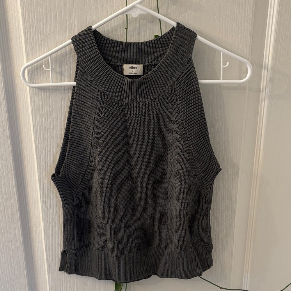 Wilfred Charcoal Sleeveless Knit Top